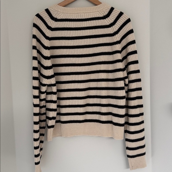 Simons Icone Black and Cream Knit Striped Sweater - Picture 4 of 7